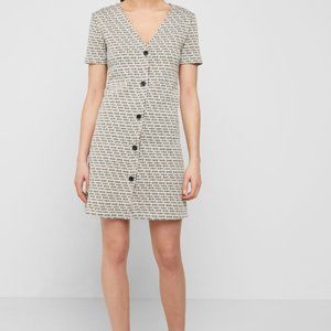 Mango Button Down Printed Mini Dress